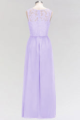 Elegant Lace Sleeveless Pleated Lavender Bridesmaid dresses
